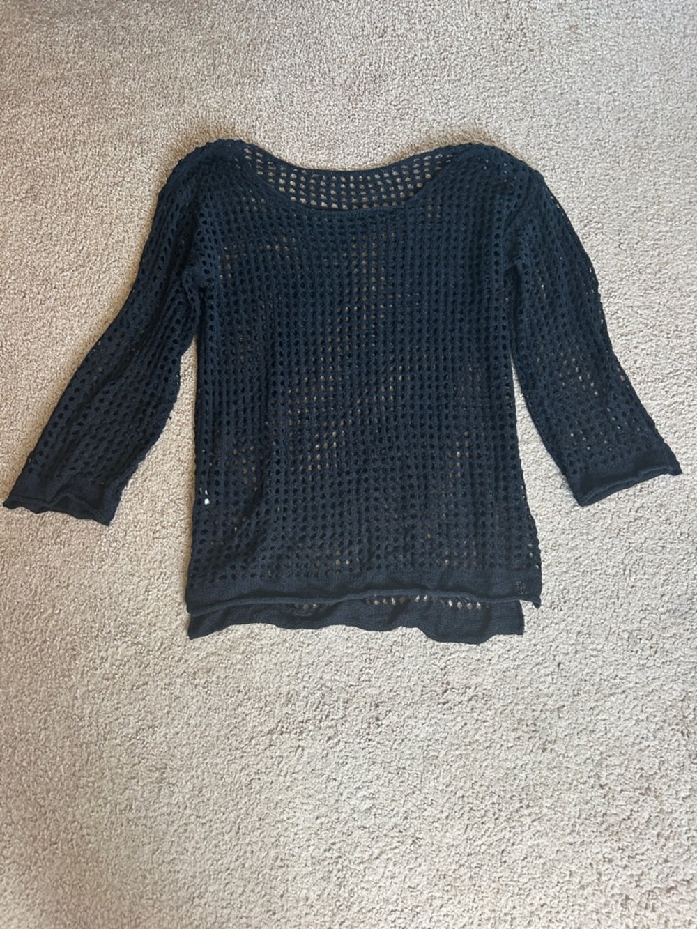Black Open-Knit Lightweight swim Suit Cover up